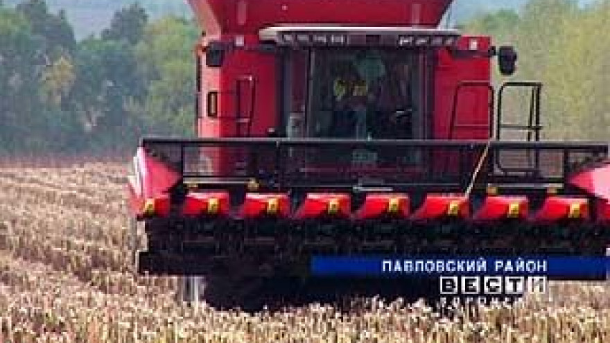 В Павловском районе провели испытания импортного комбайна