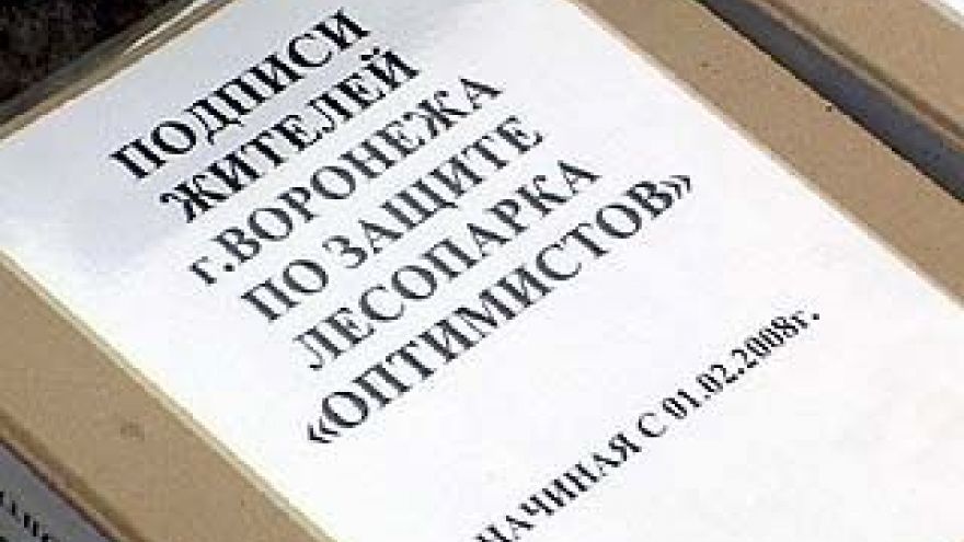 Воронежцы провели митинг в защиту парка "Оптимист"
