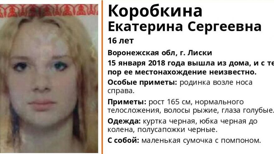В Воронежской области пропала без вести 16-летняя девушка
