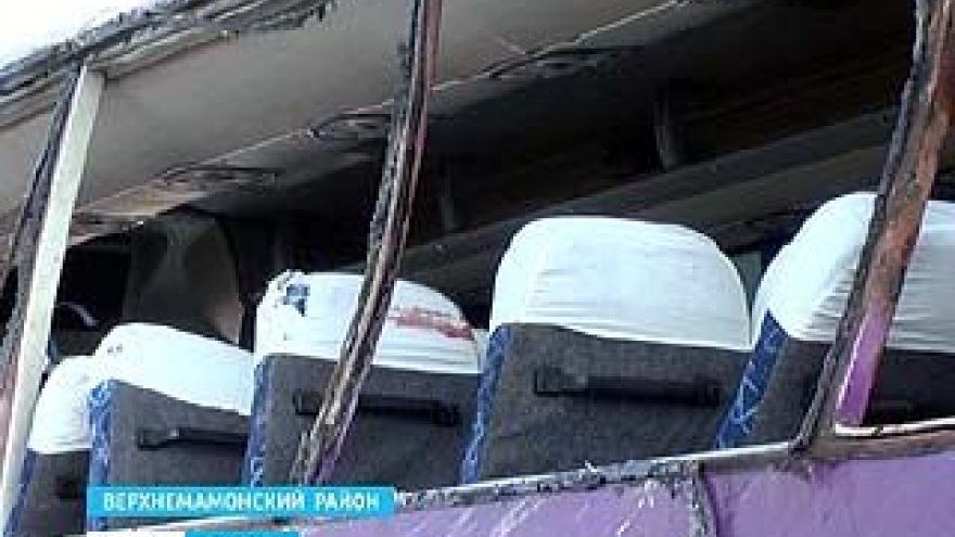 В Воронежской области на трассе М4 "Дон" пассажирский автобус вылетел в кювет