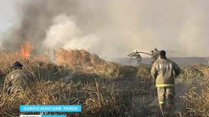 Несколько часов тушили пожар, который вспыхнул вдоль Усманки