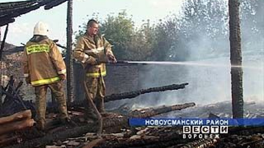 В селе Рождественская Хава Новоусманского района сгорел склад