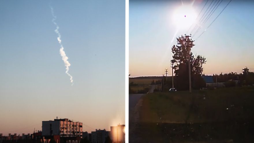 Воронежцы сняли падение метеорита