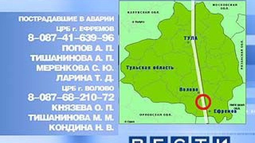 Крупная авария произошла в Тульской области