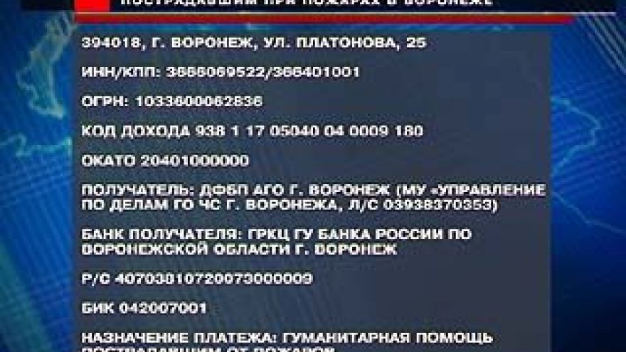 Жители Волгодонска собрали 460.000 рублей для воронежских погорельцев
