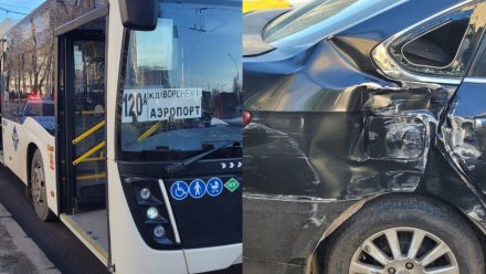 Пенсионер пострадал в ДТП с автобусом №120а и легковушкой на проспекте Труда в Воронеже