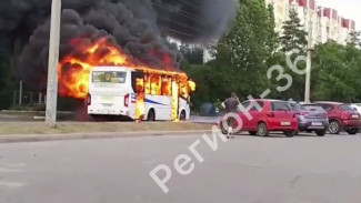 Воронежские полицейские назвали причину возгорания автобуса № 60