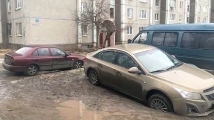 В Воронеже под иномаркой провалился асфальт