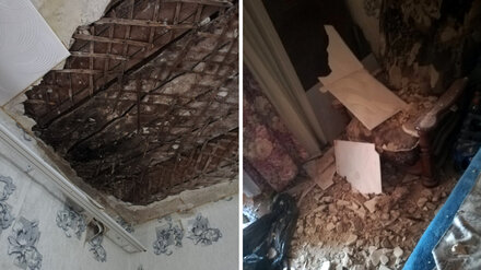«Хорошо, что детей не зацепило». В воронежской квартире из-за дождя обвалился потолок