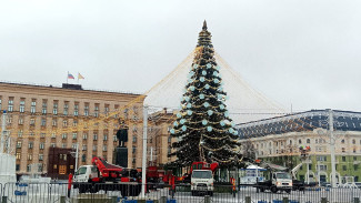 В Воронеже сняли императорский вензель с главной новогодней ёлки города