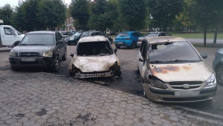 В Воронеже ночью загорелись 3 припаркованные иномарки