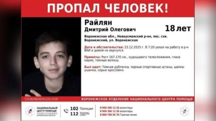 В Воронеже начали поиски пропавшего 18-летнего парня
