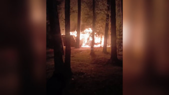 Появилось видео с места пожара на турбазе под Воронежем
