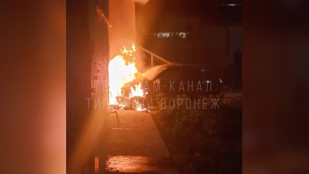 Легковушка загорелась после столкновения с 9-этажкой на Хользунова в Воронеже