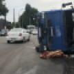 Matiz попал под бетономешалку на Матросова в Воронеже