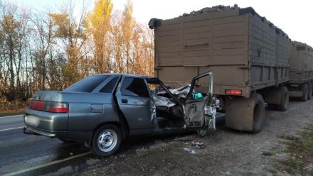 В Воронежской области легковушка залетела под КамАЗ: двое погибших