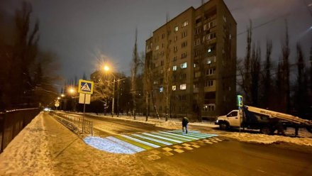 В Воронеже починили «светящийся» переход у лицея