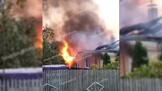 Частный дом вспыхнул под Воронежем