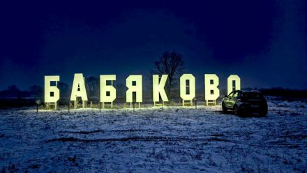 Под Воронежем подсветили название села из 3-метровых букв