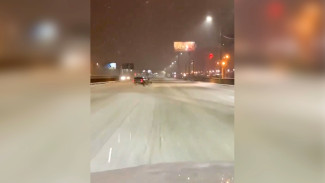Водитель иномарки устроил дрифт на заснеженном Московском проспекте в Воронеже