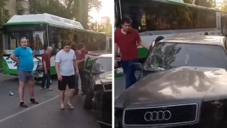 Пьяный водитель на Audi влетел в пассажирский автобус в Воронеже