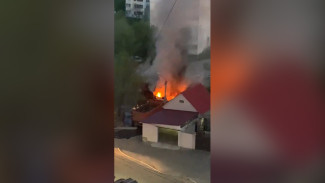 В Воронеже сгорели магазин и автомобиль: появилось видео
