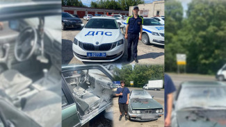 Полицейский спас 3 человек из горящей машины в Воронеже