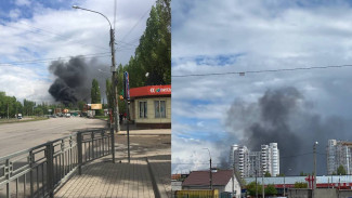 В Юго-Западном районе Воронежа полыхнул мощный пожар: появилось видео