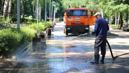 В Воронеже отмыли затопленный при ливнях Центральный парк