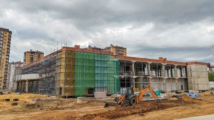 Ход строительства нового торгового центра в воронежском микрорайоне показали на фото