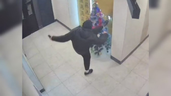 Воронежец разгромил ёлку под камерами в подъезде многоэтажки