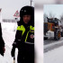 Водитель грузовика слетел в кювет во время чистки снега на воронежской трассе