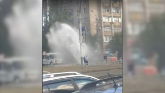 Гейзер высотой с дом забил на улице в Воронеже: появилось видео