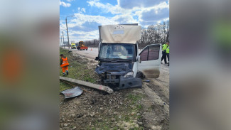 В Воронежской области «Газель» врезалась в грейдер и отлетела в столб