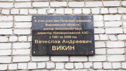В Нововоронеже открыли доску памяти в честь заслуженного энергетика РФ Вячеслава Викина