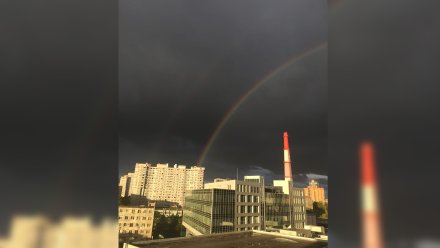 В День Победы небо над Воронежем украсила двойная радуга