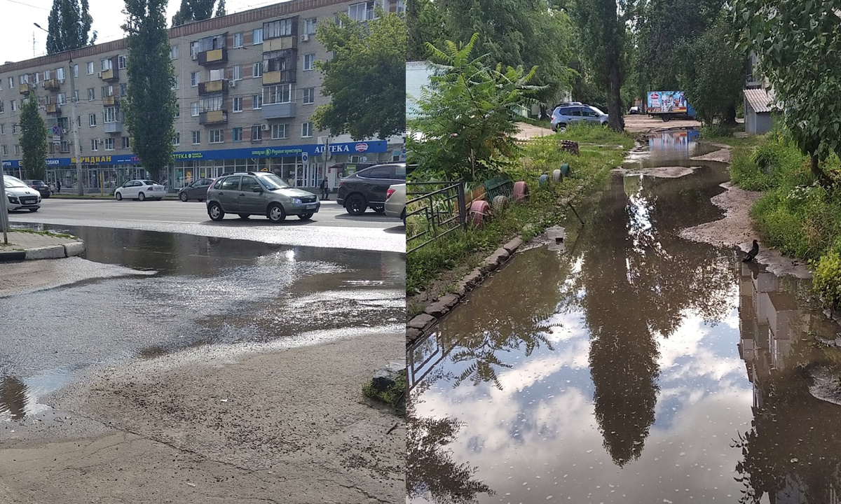 «‎К подъездам не подойти»‎. Ленинский проспект в Воронеже затопило из-за  прорыва трубы – Новости Воронежа и Воронежской области – Вести Воронеж