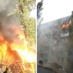 В Воронеже вслед за полыхающим «Магнитом» загорелась квартира: появилось видео