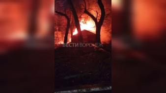 Появилось видео с места пожара у ярмарки на Донбасской в Воронеже