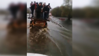 Под Воронежем трактор начал перевозить людей по затопленному мосту: появилось видео