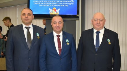 Троим лискинцам вручили медали за ликвидацию пожара на нефтебазе после удара БПЛА