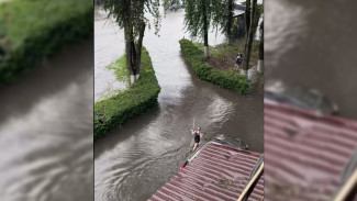 Улицы Воронежа в очередной раз начало затапливать из-за ливня 
