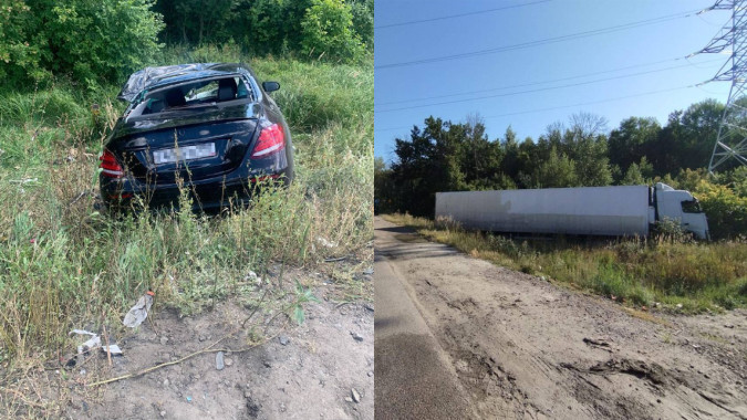 Три человека погибли в ДТП с фурой и Mercedes на воронежской трассе
