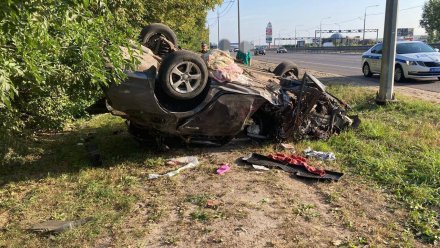 В Воронежской области иномарка врезалась в столб: пострадали пять человек