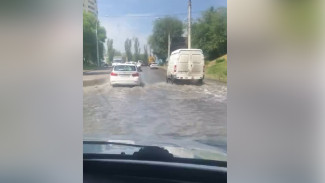 «Плывём в сточной канаве». Улицу Воронежа затопило из-за забившейся канализации