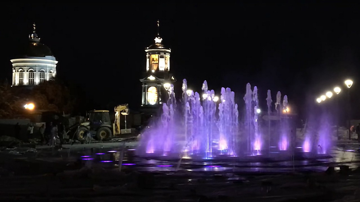 Поющие фонтаны Воронеж Советская площадь