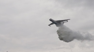 Тушение крупного пожара с самолёта в Воронежской области показали на видео