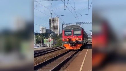 Школьники-зацеперы забрались на поезд на станции «Центральный Парк» в Воронеже