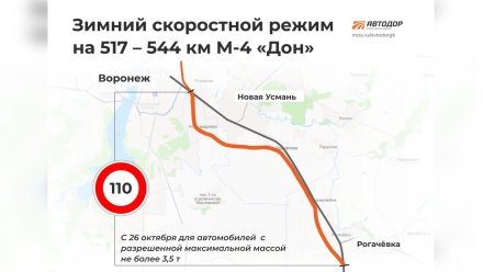 На воронежском участке трассы М-4 «Дон» ввели зимний режим
