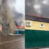 Появилось видео полыхающего магазина под Воронежем
